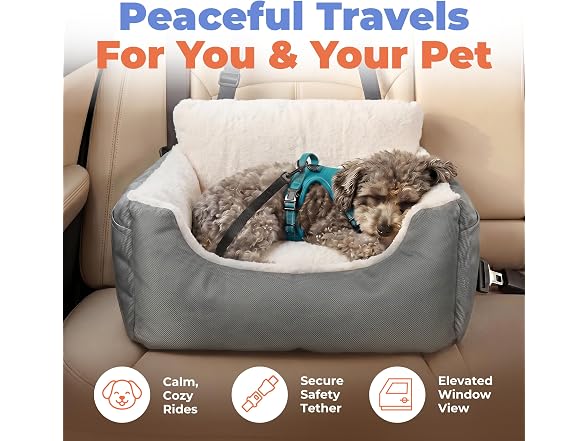 Best Pet Supplies Elevated Dog Car Seat for Small Dogs