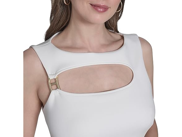 HALSTON H Womens Sleeveless Scuba Dress