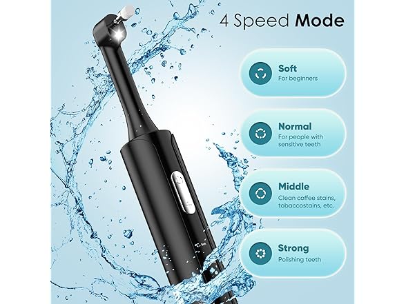 Rechargeable Tooth Polisher Black