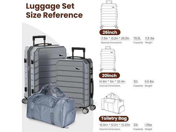 ExoRoute 3-Piece Hardshell Luggage Set