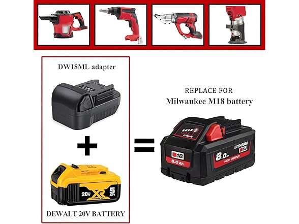 Convert for DeWalt 18v-20v Batteries to Milwaukee