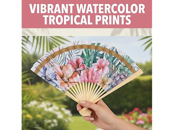 Fun Express Elevated Luau Folding Hand Fans - 12 Piece