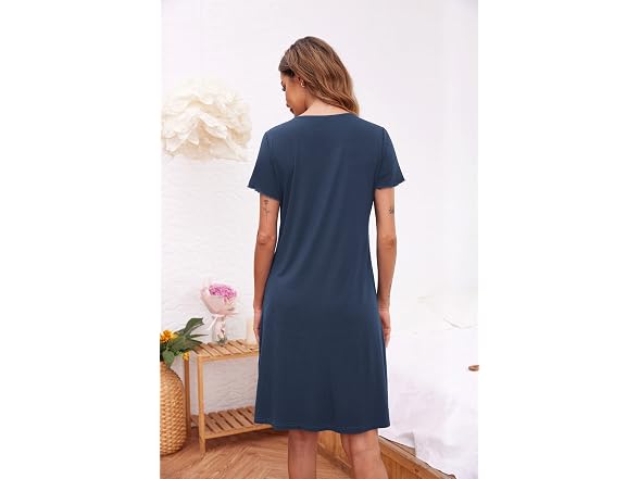 Ekouaer Women (XL) Nightshirt Short Sleeve Dress