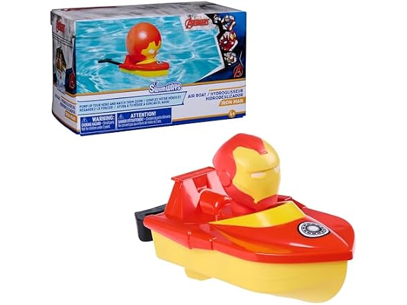 SwimWays Marvel Iron Man Inflatable Water Air Boat Toy