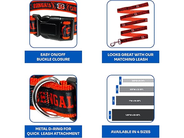 Pets First NFL PET Collar Cincinnati Bengals Dog