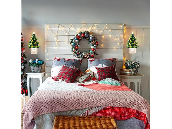 Lakumu 2Pk 6’’ Christmas Tree Night Lights- Green