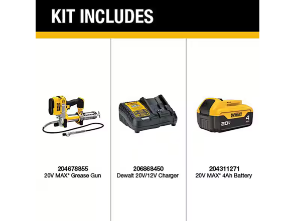Dewalt DCG571M1 20V MAX 10,000 PSI VS Grease Gun Kit