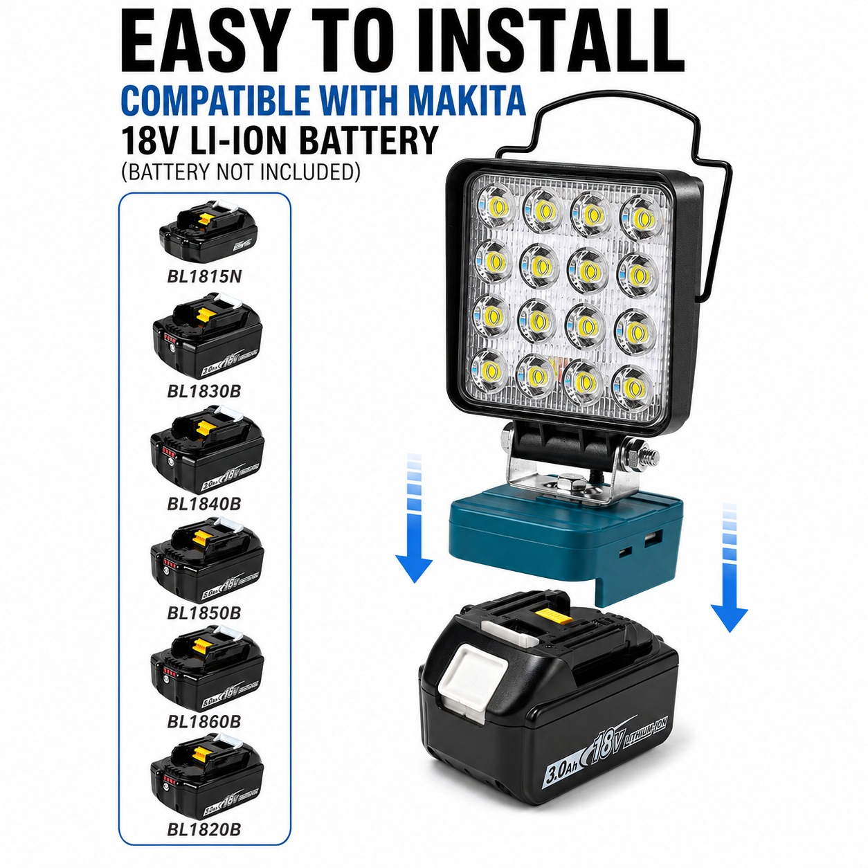 48W LED Work Light - Fits Makita 18V - Gallery 10