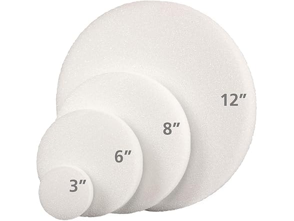 Craft Foam Flat Discs 3" x .75", 12Pk