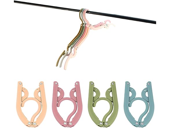 12 Pcs Plastic Folding Clothes Hangers