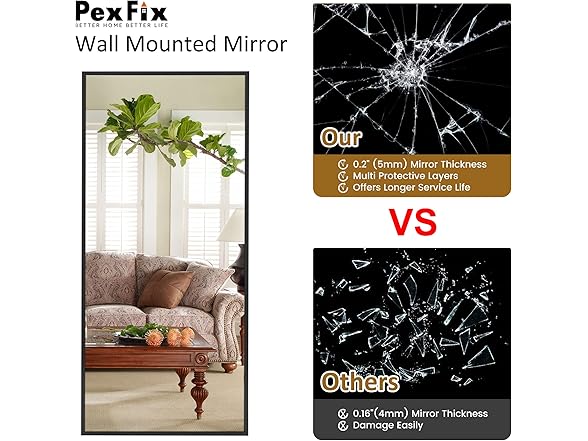 PexFix Mirror Full Body Length 47''×2