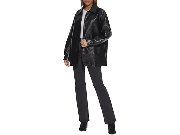 Levi's Black Leather Blazer (L)