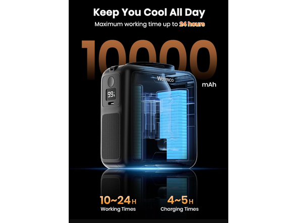 Portable Waist Fan 10000mAh w/ LED Light