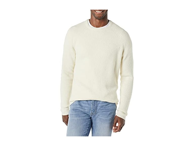 Amazon Essentials Men's Long-Sleeve Soft Touch Crewneck Sweater, Ivory, Medium