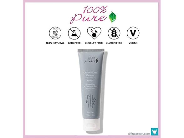 100 PURE Charcoal Clay Detoxing Cleanser 3.4 fl