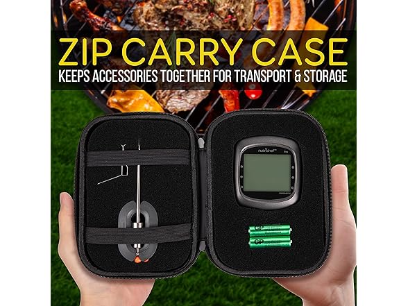 NutriChef Smart BBQ Thermometer w/ Case