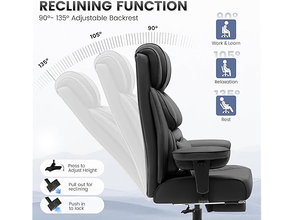 BestGlory Office Desk Chair, Big and Tall Leather Gaming Chair(Open Box)