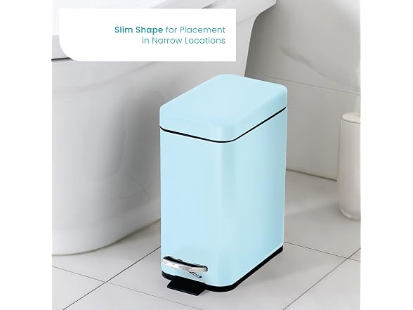 Pack 1.3 Gallon Small Poweder Blue Bathroom Trash Can