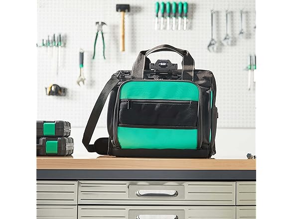 Amazon Basics Tool Sling Bag, Black, 40 Pock