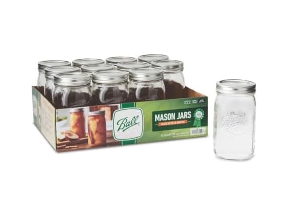 Ball - 32oz Wide Mouth Jars with Lids & Bands 12 Pack Jars