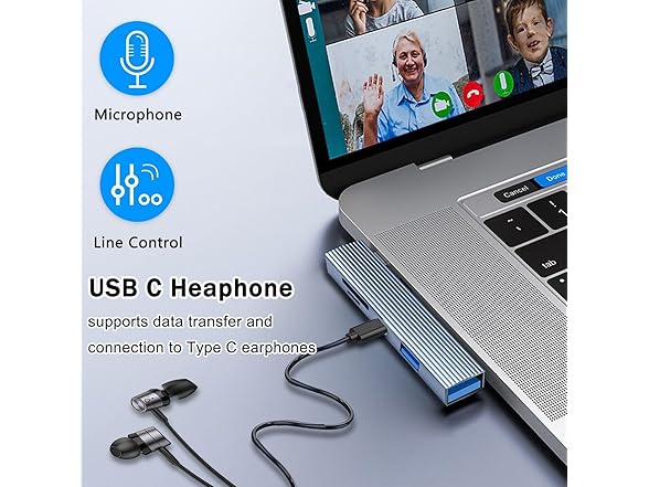 5-in-1 USB Hub with Memory Card Reader