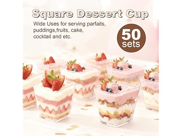 GGYKJSK 50-Pack 5oz Dessert Cups