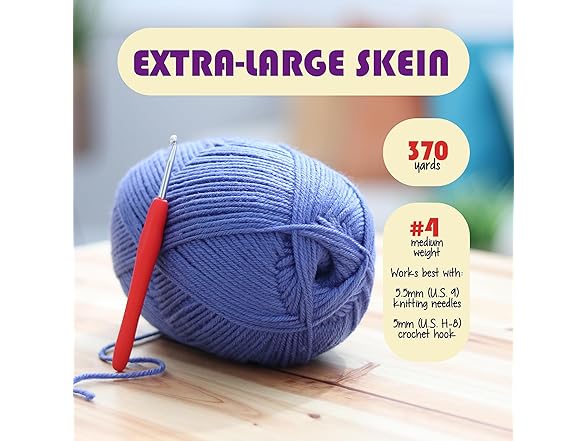 Acrylic Yarn for Crocheting & Knitting 370 yards