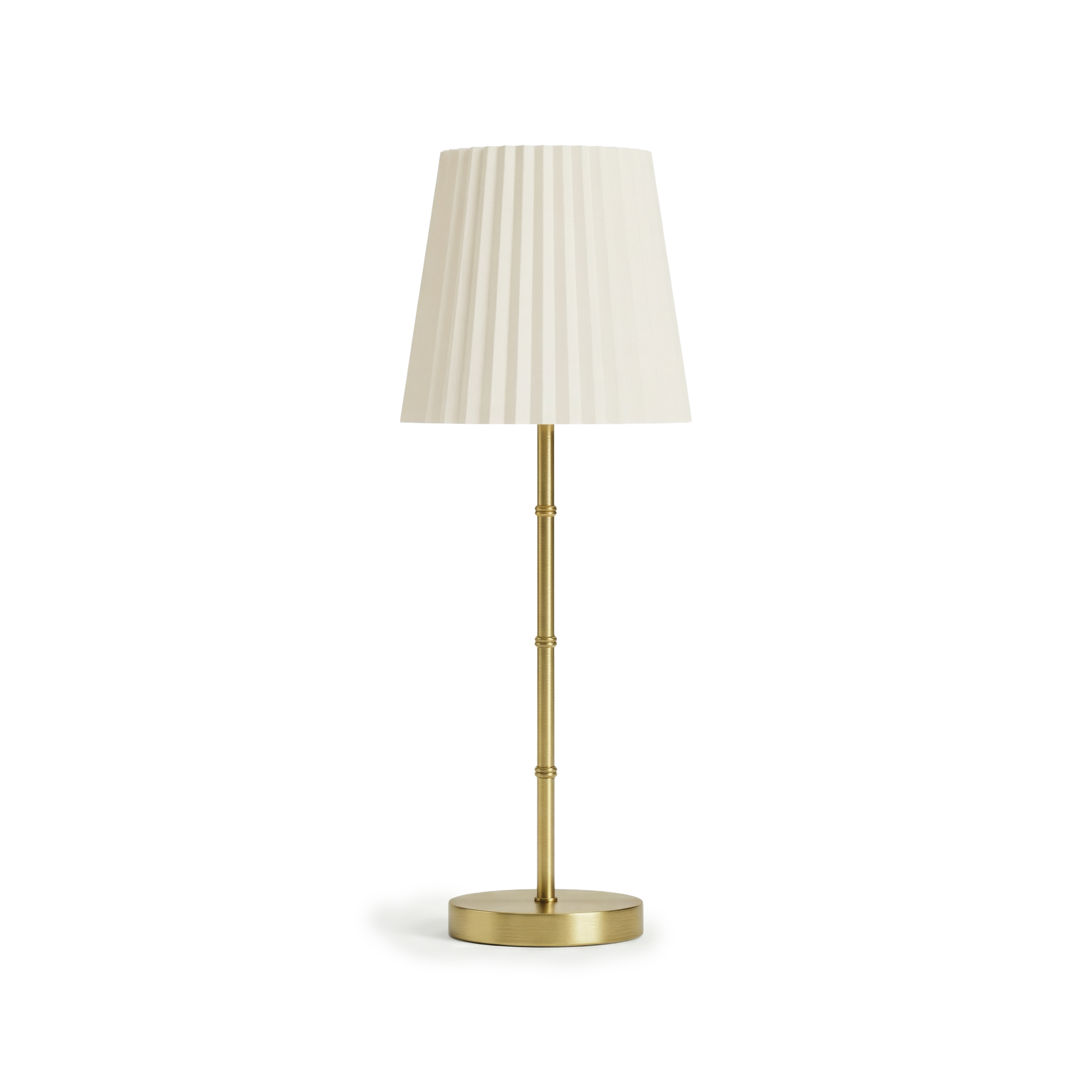 Bamboo Stem Pleated Shade Cream Lamp - Gallery 13