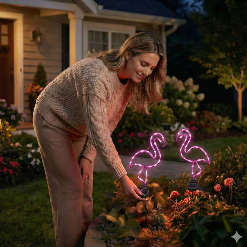 Touch Of ECO Solar Powered LED Garden Stake- Flamingo - Gallery 24