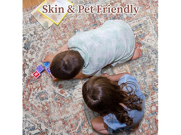 Yidanerug Non-Slip Low Pile Area Rug