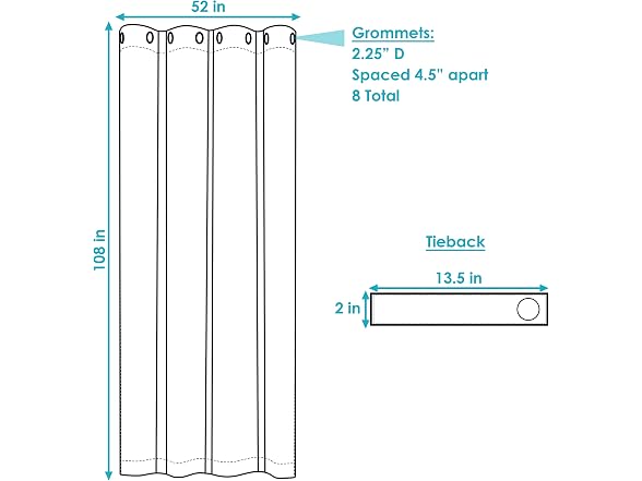 Sunnydaze Decor SNR-610 Blackout Curtain 52x108 Beige