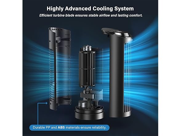 13" Bladeless Tower Fan with 3 Speeds