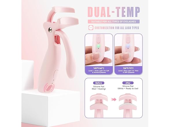 Pinkiou Pinkiou Heated Eyelash Curler for Women