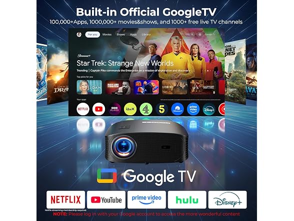 GOODEE Smart Projector with WiFi and Bluetooth