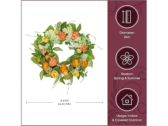 National Tree Company 24" Artificial Wreath with Lemons