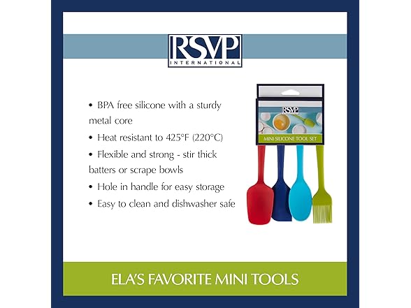 RSVP International Ela Collection Silicone Spatula Set