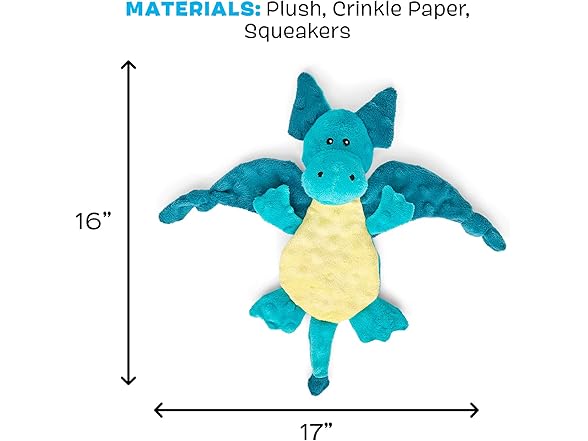 Barkbox Squeaky Dog Toys - Dingbert The Dragon