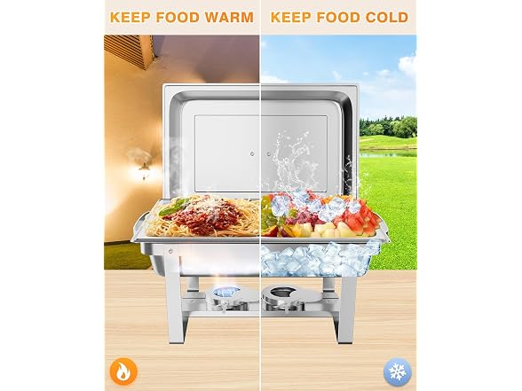 GarveeHome Chafing Dish Buffet Set 6 Pack, 8 QT