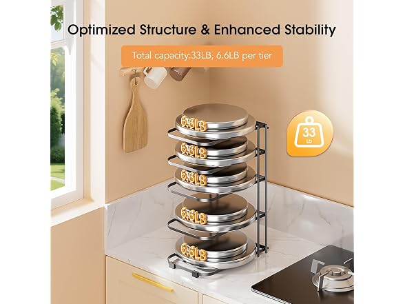 5-Tier Pot and Pan Organizer 13.6"