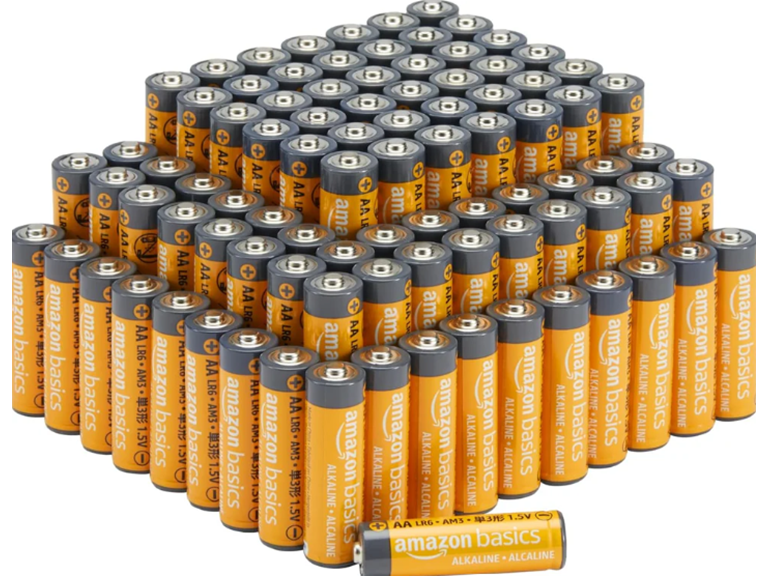(96 Pack) Amazon Basics AA Alkaline Batteries