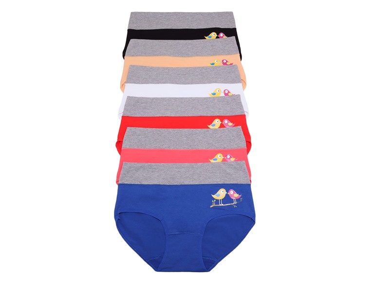 Angelina G6656_ASST_6_US Small (0-2) Angelina Cotton Comfort Mid-Rise Brief Panties with Bird Print Design (6-Pack) Assorted Color (6 Pack)