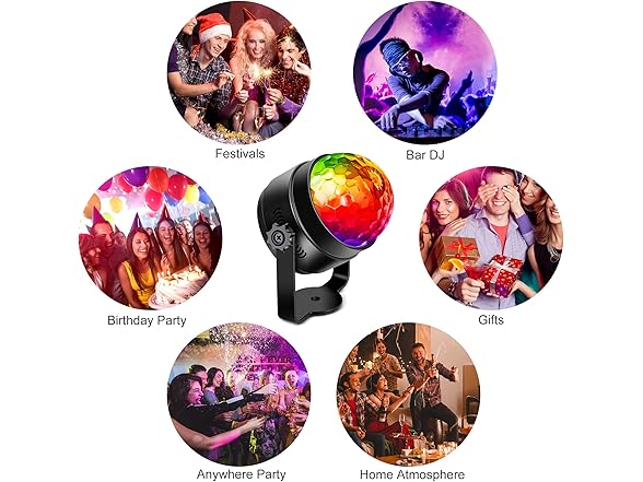 GAOMON Party Disco Lights, 2 Pack RGB Disco Ball Remote C
