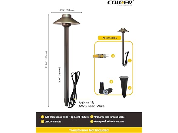 Brass Low Voltage Pathway Light