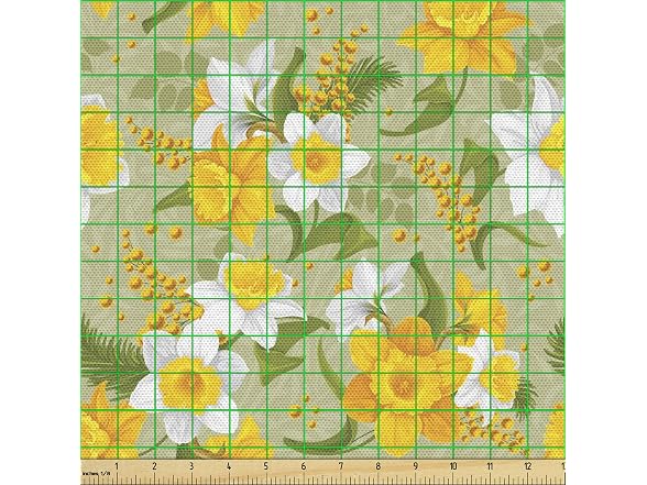 Lunarable Daffodil Fabric by The Yard
