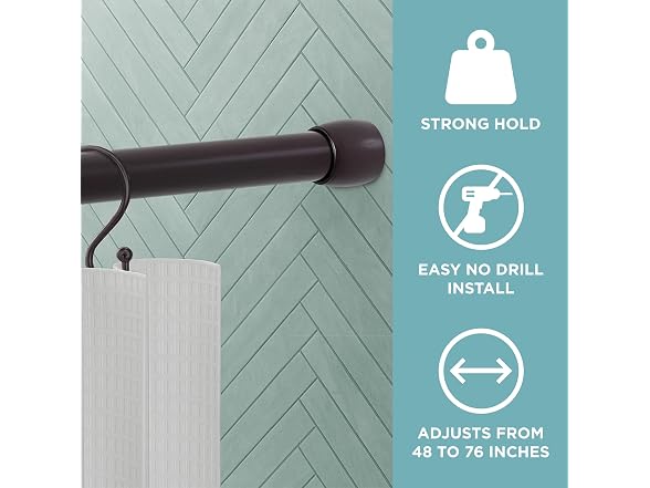 Zenna Home Tension Shower Curtain Rod