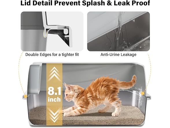 Exovyn Stainless Steel Litter Box with Lid