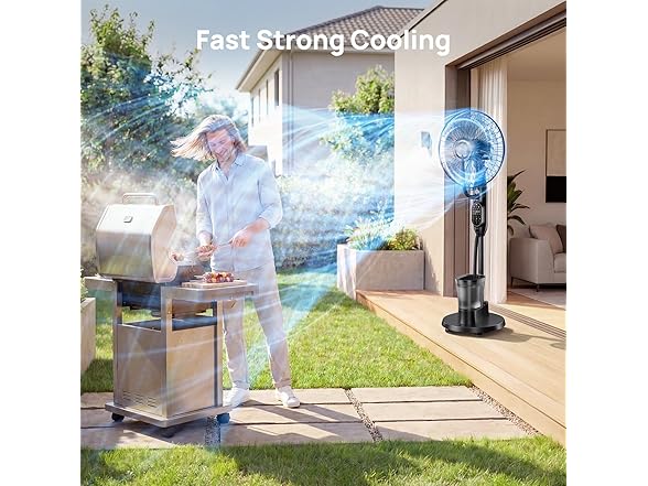 AetherMist Pedestal Misting Fan