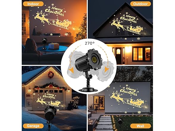 Nagudenfo 3D Dynamic Christmas Projector Lights