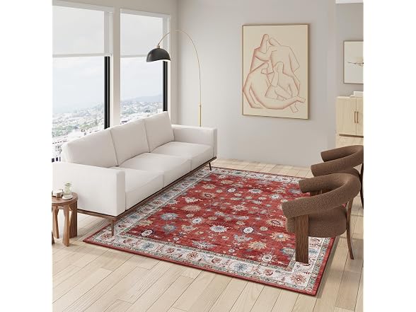 Gertmenian Washable Rug 5x7 Casper Red