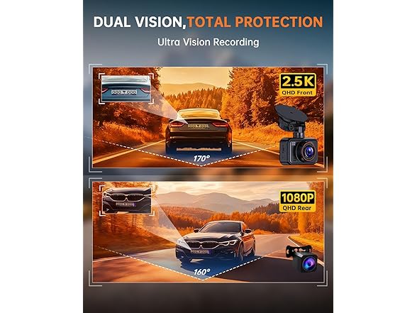 E-YEEGER 2.5K HDR Dual Dash Cam